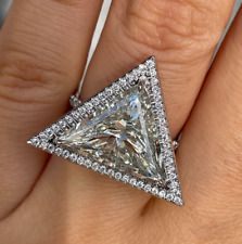 Magnificent Large Triangle Shape 5.56CT Diamonds Triangle Halo Luxury Women Ring picture