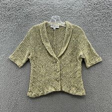 VTG St John Collection Sweater Womens 2 Pale Green Classic Crop Button Cardigan picture