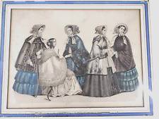 Vintage Antique Art Litho The 5 Sisters WEDDING PREP EARLY 1900'S FRAMED picture