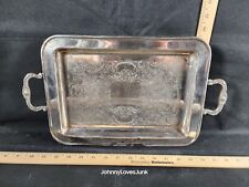 Vintage Leonard Silver Butlers Tray Serving Handled OG PATINA picture