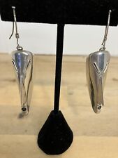 Vintage Silver Taxco Mexico Dangle MASK Statement Earrings 2 1/2” picture