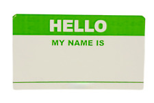 Green Hello My Name Is Tag Badge Stickers | 2