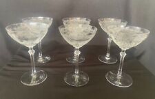Fostoria June Clear Crystal Etched Tall Champagne Glass 6
