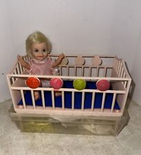 VINTAGE SUZY CUTE Doll By Topper W/Pink Crib And 7 Outfits 1960’s Toy Cute picture