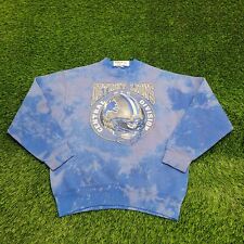 Vintage 1995 NFL Detroit Lions Sweatshirt L-Short 22x25 Faded Blue Upcycled USA picture