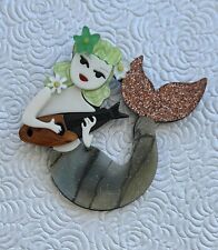 Vintage style mermaid  acrylic brooch picture