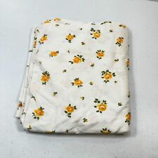 vintage springmaid double flat sheet yellow roses floral cotton combed percale picture