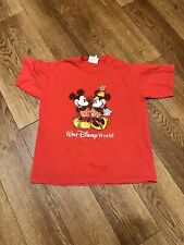 Vintage Walt Disney World Mickey Mouse T-Shirt Large  Made Usa Red Youth Large picture
