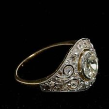 Art Deco Vintage 3.85Ct Moissanite Antique Engagement 14k White Gold Finish Ring picture