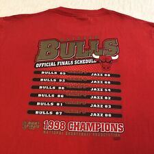 RARE Vintage 1998 Chicago Bulls NBA 6 Time Champions Double Sided T Shirt Sz XL picture