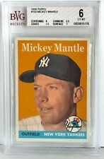 1958 Topps Mickey Mantle #150 Vintage MLB Baseball Card Graded Beckett BVG 6 picture
