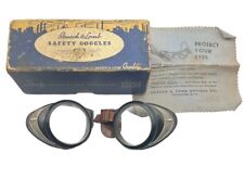 Antique Bausch and Lomb Goggles Safety Glasses Original Box Needs Straps Fixed picture