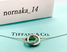 Near MINT TIFFANY&Co 1837 Interlocking Circles Necklace Silver 925 No Box picture