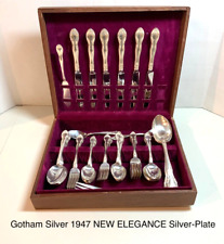 Gorham Silver NEW ELEGANCE 1947 Silver- Plate Flatware Silverware Set. picture