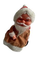 Vintage 50s Santa Claus Christmas Rubber Face Musical Statue Holiday MCM Kitsch picture