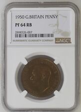 BEAUTIFUL 1950 Penny Great Britain NGC PF64 RB Post Second Wold War Old Coin picture