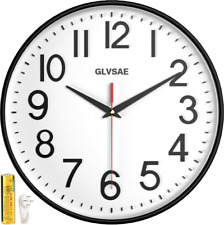 12 Inch Round Wall Clock Silent Non-Ticking Wall Clock Battery Operated Home New picture