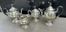 Ornate Antique Victorian Embossed Silver Plate 4 piece Coffee Tea Serving Set picture