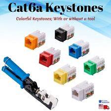 CAT6a Keystone Jack Ethernet 110 Punch Down Tool Network 45 Degree 8P8P RJ45 Lot picture