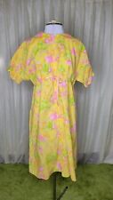 Vintage 60s Vibrant Floral House Dress Round Collar,Clowncore, Theater,  Costume picture