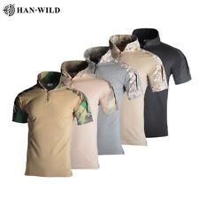 Mens Military T-Shirt Tactical Army Combat Shirt Casual Hiking Camouflage Shirt picture