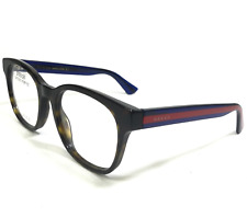 Gucci Eyeglasses Frames GG0005OZ 001 Dark Tortoise Blue Red Striped 53-20-145 picture