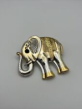 Best 1990’s Silver Tone & Gold Elephant Brooch picture