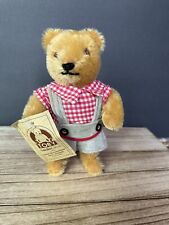 Vtg Hermann Original Teddy Bear Mohair Wool Made Germany Boy Bavarian Lederhosen picture