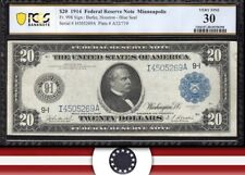 1914 $20 MINNEAPOLIS FRN Federal Reserve Note PCGS 30 Fr 998 05269 picture