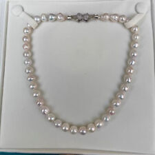 gorgeous 10-11mm south sea baroque white pearl necklace 18inch 925s picture