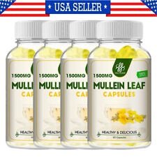 Mullein Leaf Capsules For Lung Cleansing & Detox Herbal Dietary Supplement Pills picture