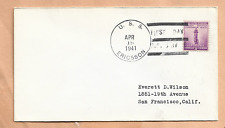 U.S.S. ERICSSON APR 19,1941 FIRST DAY P.O SERVICE  NAVAL COVER picture