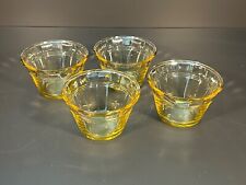 Vintage 4 Yellow Amber Glass Mexico Custard Flan Dessert Cups Ramekins 4 oz picture