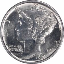 1918-D Mercury Silver Dime Choice BU+ Uncertified #223 picture