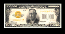 Reproduction Rare USA $100,000 dollar 1934 Gold Certificate Specimen Banknote picture