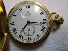 Elgin Swiss Made Gold Tone Pocket Watch 160-24-74 picture