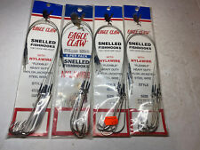Vintage Lot Of 4 Packages Eagle Claw Snelled Hook Nylawire Leader 4/0 5/0 6/0 picture