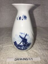 Vintage Delft White Ceramic Bud Vase, 4 7/8