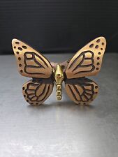 Vintage New Signed Michael Healy Doorbell Ringer - Brass Butterfly picture