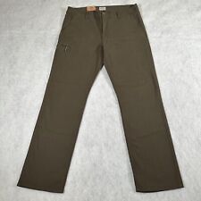 Original Weatherproof Vintage Men Pants Relax Fit Stretch Zip Pocket Olive 38x34 picture