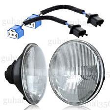 7 Inch LED GLASS Headlight Round, ORIGINAL CLASSIC LOOK conversion Chrome pair picture
