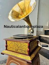 HMV Antique Design Gramophone Fully Functional Working Win-Up Record Player Gift picture