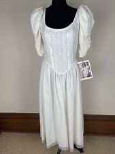 DEADSTOCK NWT Vintage 1980s Gunne Sax Dress Dropwaist Puff Sleeve Wedding Lace 9 picture