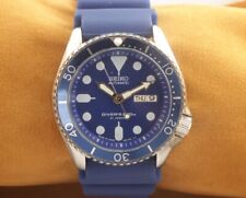 Vintage Seiko Automatic Diver Rotating Blue Bezel Japan Working Wrist Watch 41mm picture