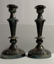 Goldfeder Silver Co Candle Sticks Holders Mid Century Ornate Silver Plated  picture