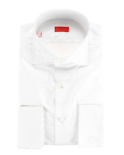NWT ISAIA Napoli DRESS SHIRT solid white French luxury handmade 40 15 3/4 MIX picture