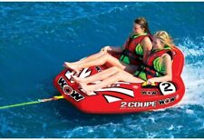 WOW Sports 2 Person Inflatable Towable Cockpit Tube for Boating Coupe Red picture