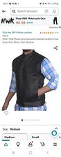 DEFY™ SOA Men's Motorcycle Club Leather Vest Concealed Carry Arms Solid Back M picture
