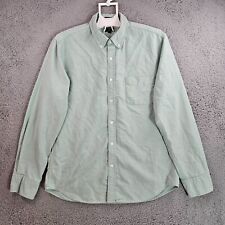 J Crew Oxford Shirt Men Large Slim Button Up Long Sleeve Textured Green  - L picture