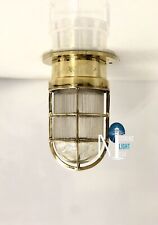 Mid Country Original Vintage Brass Marine Ship Bulkhead Ceiling Light -Set Of 10 picture